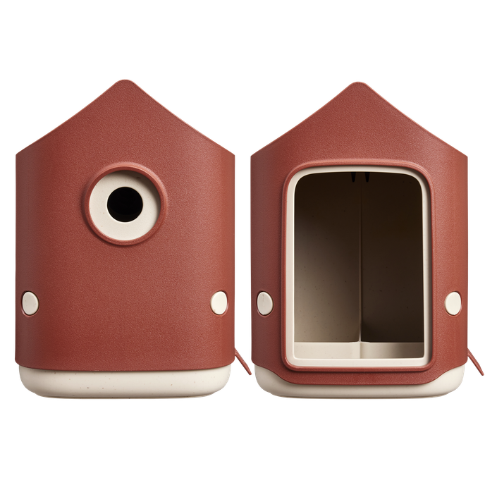 BNDL cosy Vogelhaus + Futterhäuschen tuscan red